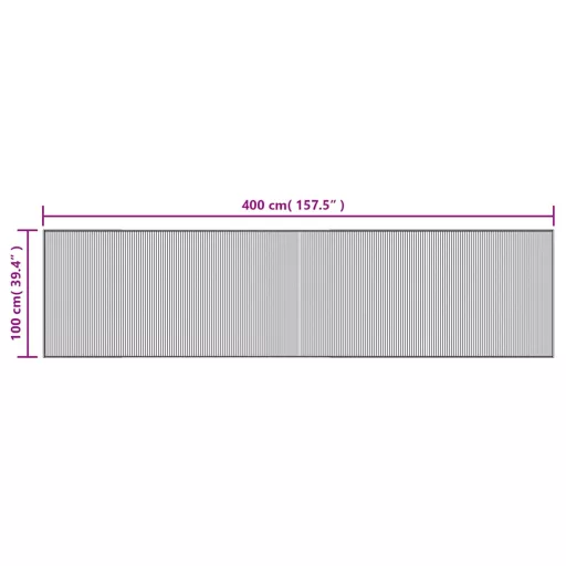 Négyszögletű szürke bambusz szőnyeg 100 x 400 cm