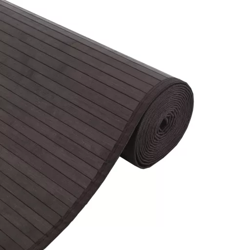 Négyszögletű sötétbarna bambusz szőnyeg 100 x 400 cm