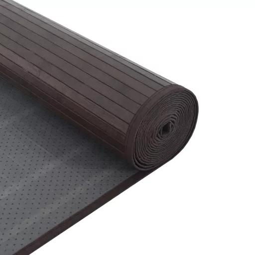 Négyszögletű sötétbarna bambusz szőnyeg 100 x 400 cm