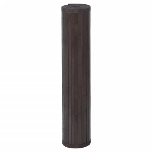 Négyszögletű sötétbarna bambusz szőnyeg 100 x 500 cm