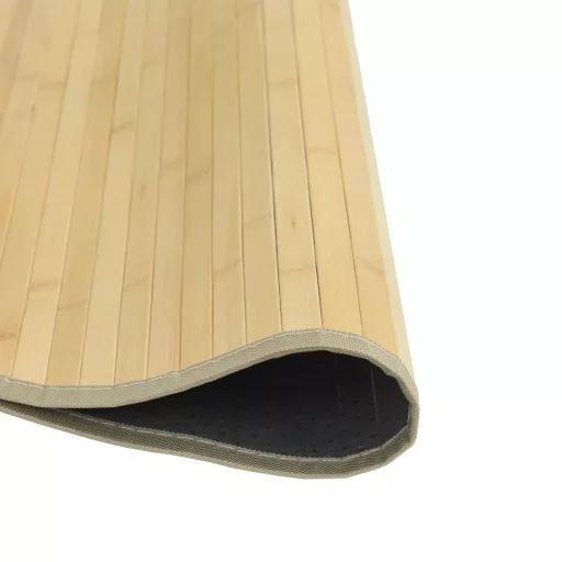 Kerek világos természetes bambusz szőnyeg 80 cm