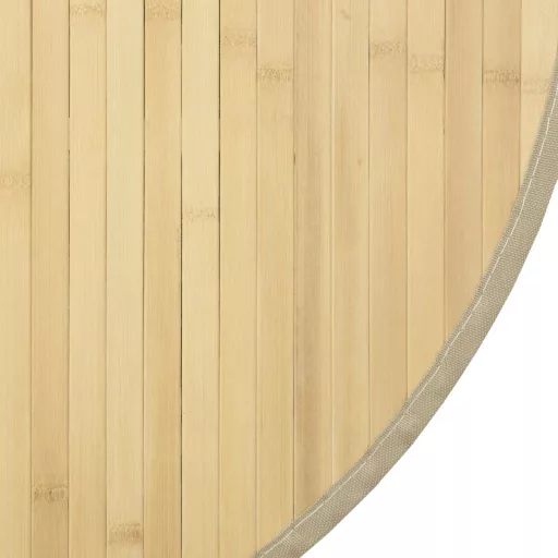 Kerek világos természetes bambusz szőnyeg 80 cm