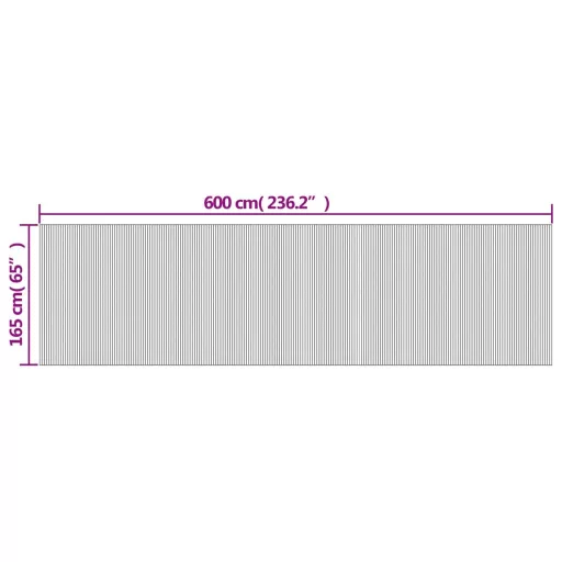 Fehér bambusz térelválasztó szélessége 600 cm magassága 165 cm