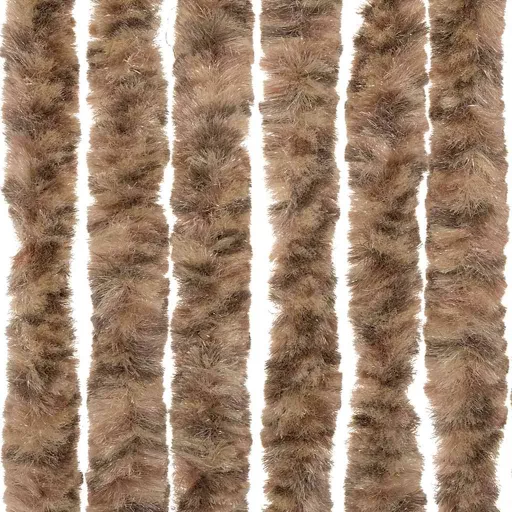 Bézs és sötétbarna zsenília rovarfüggöny 56x185 cm