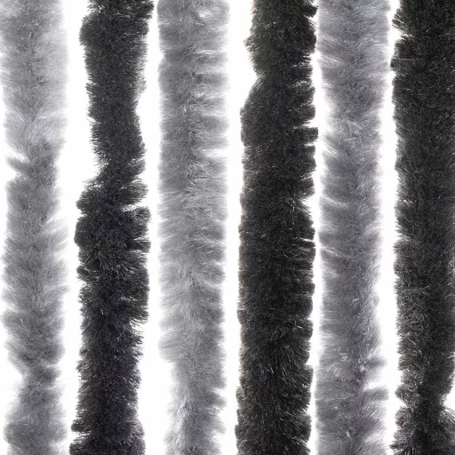 Zöld és fekete zsenília rovarfüggöny 56 x 200 cm