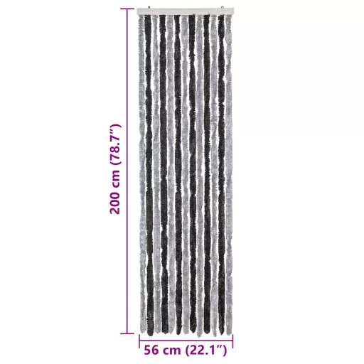 Zöld és fekete zsenília rovarfüggöny 56 x 200 cm