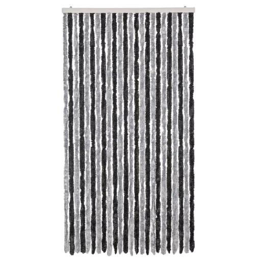 Szürke és fekete zsenília rovarfüggöny 100 x 230 cm