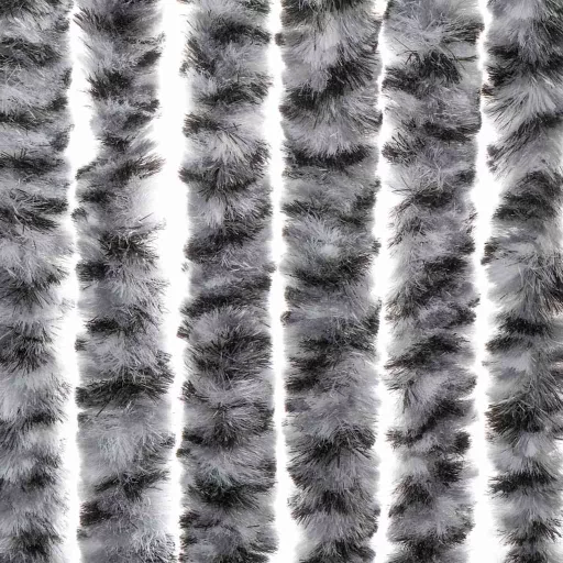Szürke és fekete és fehér zsenília rovarfüggöny 90x200 cm