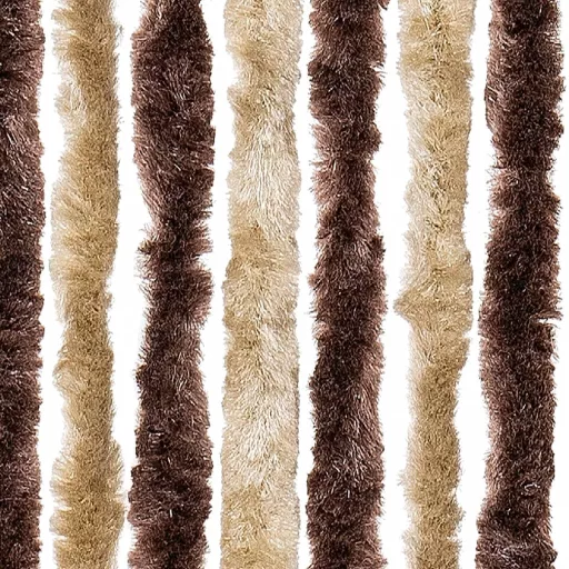 Bézs és világosbarna zsenília rovarfüggöny 100 x 230 cm