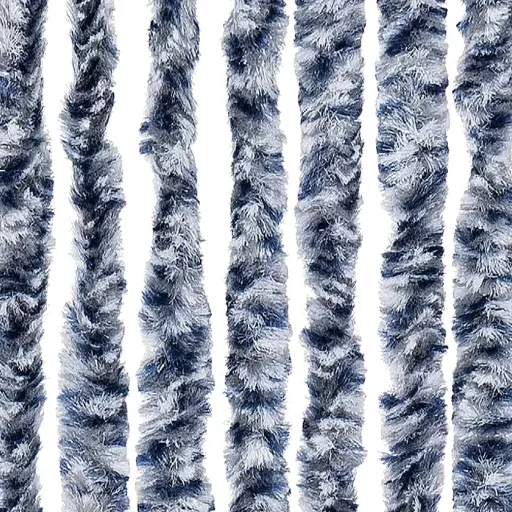Kék és fehér zsenília rovarfüggöny 100 x 230 cm
