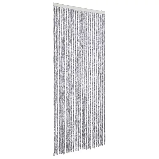 Fehér és szürke zsenília rovarfüggöny 100 x 200 cm