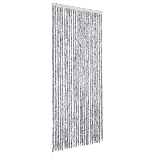 Fehér és szürke zsenília rovarfüggöny 100 x 230 cm