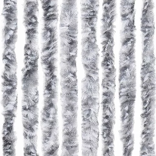 Fehér és szürke zsenília rovarfüggöny 100 x 230 cm