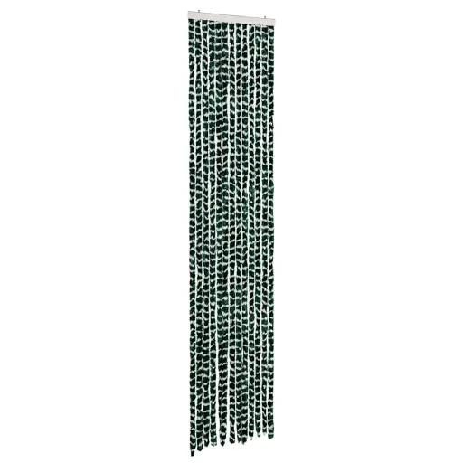 Zöld és fehér zsenília rovarfüggöny 56 x 200 cm
