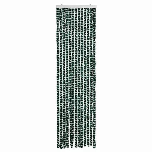 Zöld és fehér zsenília rovarfüggöny 56 x 200 cm