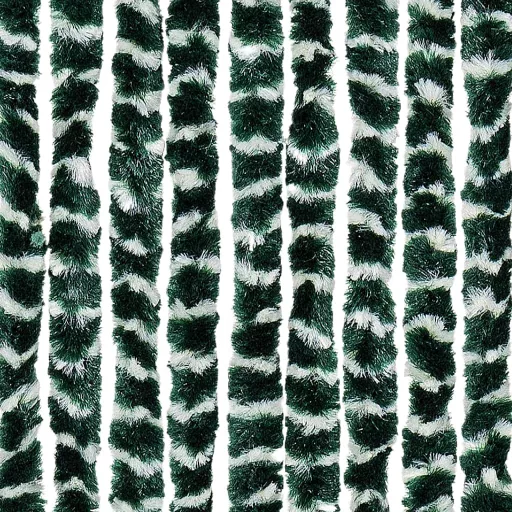Zöld és fehér zsenília rovarfüggöny 56 x 200 cm