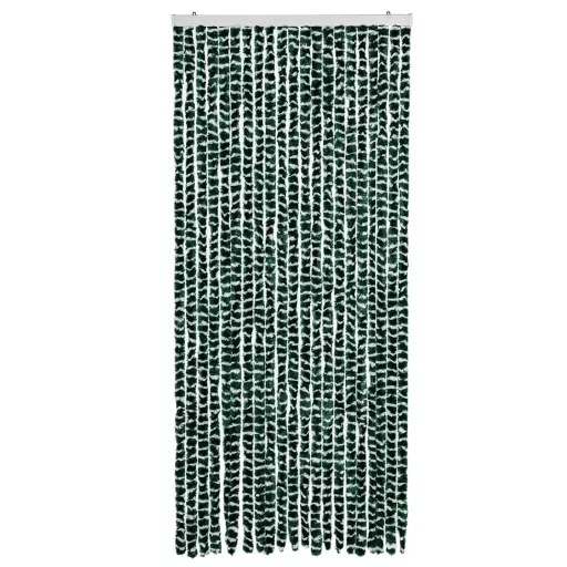 Zöld és fehér zsenília rovarfüggöny 90 x 200 cm