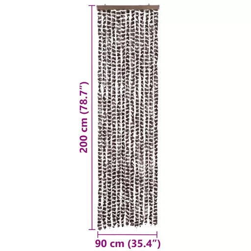 Bézs és barna zsenília rovarfüggöny 56 x 200 cm