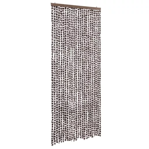 Barna és fehér zsenília rovarfüggöny 100 x 200 cm