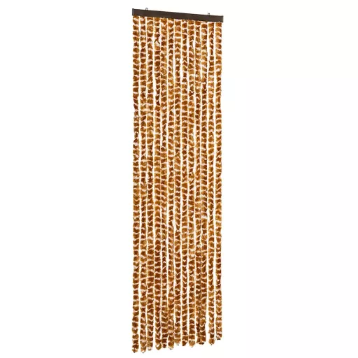 Okkersárga és fehér zsenília rovarfüggöny 56 x 200 cm