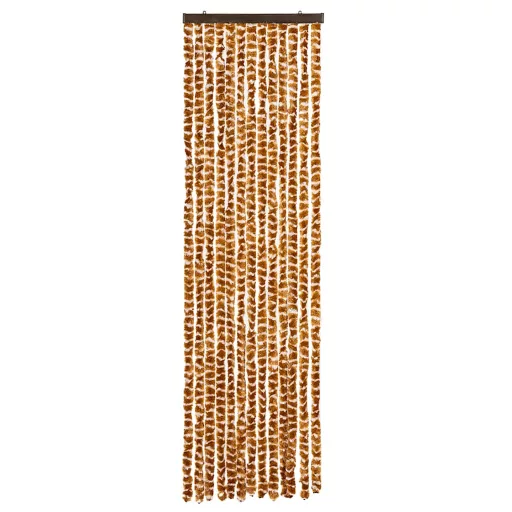 Okkersárga és fehér zsenília rovarfüggöny 56 x 200 cm