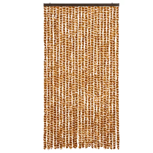Okkersárga és fehér zsenília rovarfüggöny 100 x 230 cm