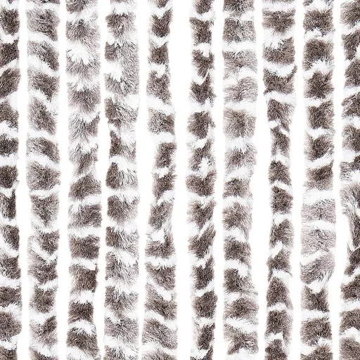 Tópszínű és fehér zsenília rovarfüggöny 90 x 200 cm