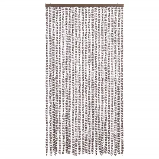 Tópszínű és fehér zsenília rovarfüggöny 100 x 200 cm