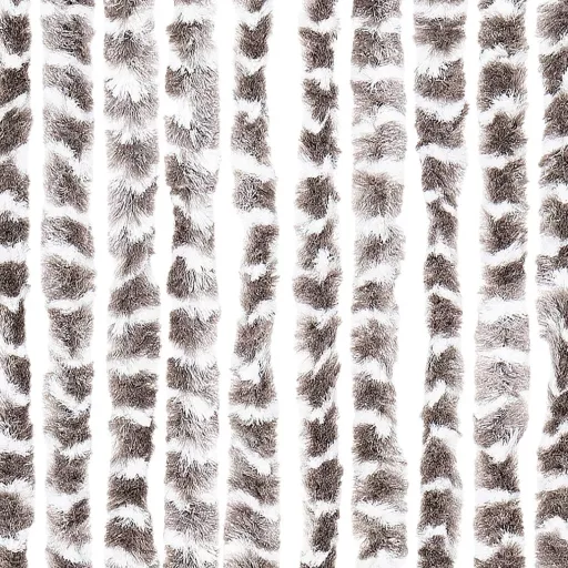 Tópszínű és fehér zsenília rovarfüggöny 100 x 230 cm
