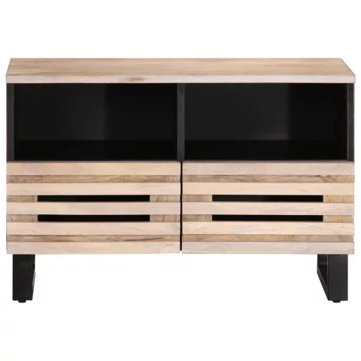 Fehér tömör mangófa TV-szekrény 70 x 34 x 46 cm