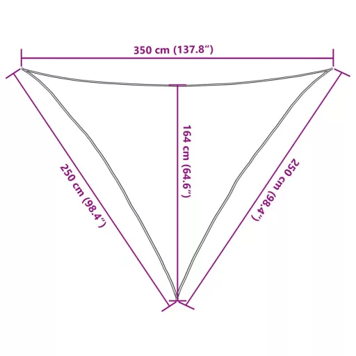 Szürke 100% poliészter oxford szövet napvitorla 2,5x2,5x3,5 m