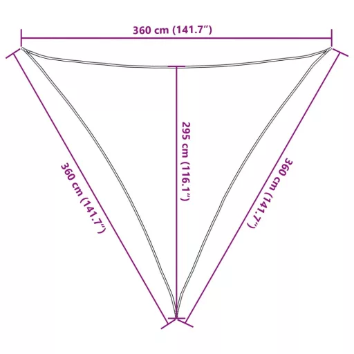 100% poliészter oxford szövet napvitorla 3,6x3,6x3,6 m