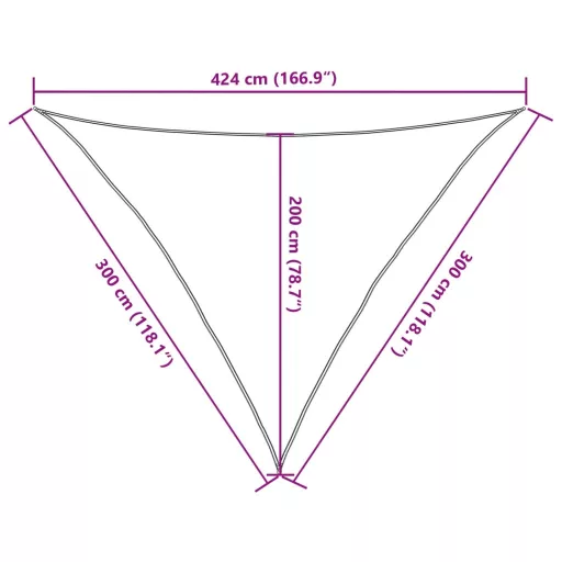 100% poliészter oxford szövet napvitorla 3x3x4,24 m
