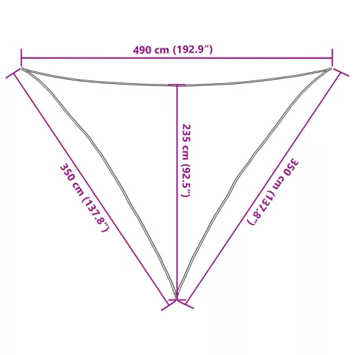 Szürke 100% poliészter oxford szövet napvitorla 3,5x3,5x4,9 m