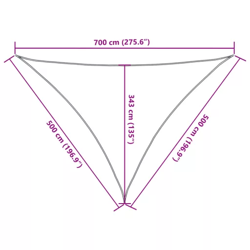 Bézs 100% poliészter oxford szövet napvitorla 7 x 5 x 5 m