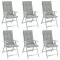 6 db világosszürke szövet magas háttámlájú székpárna 120x50x4cm
