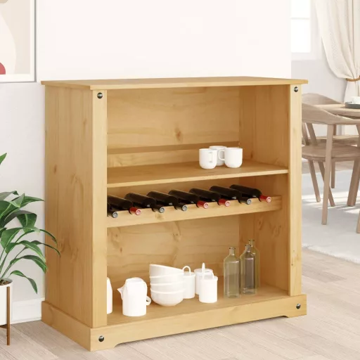Corona tömör fenyőfa bortároló szekrény 107,5x51x105,5 cm