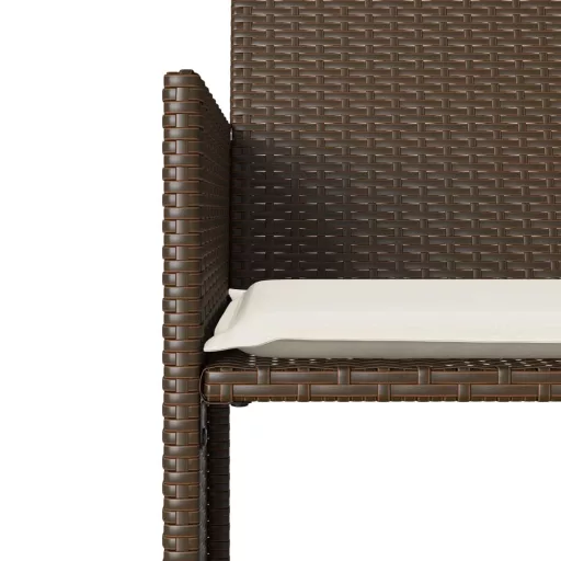 2 személyes barna polyrattan kerti kanapé asztallal/székkel
