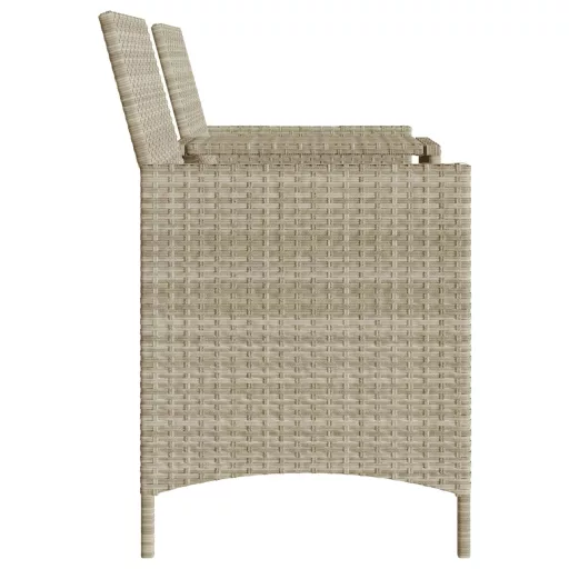2 személyes szürke polyrattan kerti kanapé asztallal/székkel