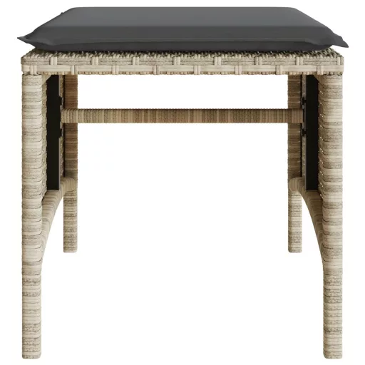 2 személyes szürke polyrattan kerti kanapé asztallal/székkel