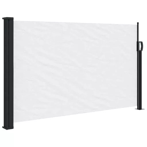 Fehér behúzható oldalsó napellenző 120 x 600 cm