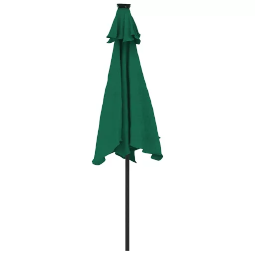 Zöld kerti napernyő LED-del és acél rúddal 225 x 225 x 212 cm