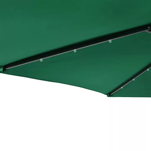 Zöld kerti napernyő LED-del és acél rúddal 225 x 225 x 212 cm
