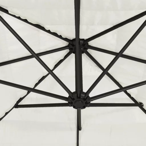 Fehér kerti napernyő acél rúddal 290 x 290 x 238 cm