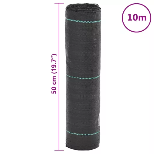 Fekete PP talajtakaró membrán 0,5x10 m