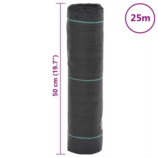 Fekete PP talajtakaró membrán 0,5x25 m