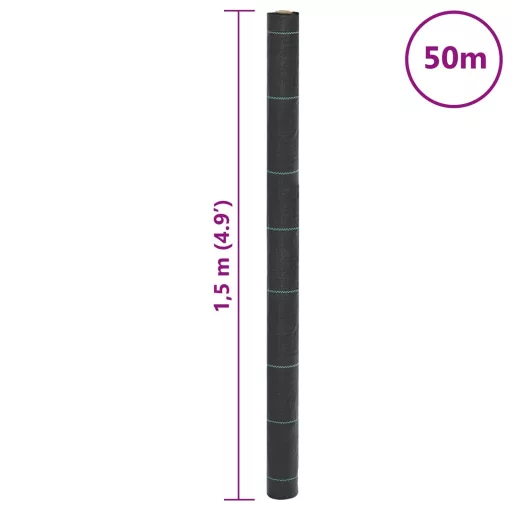 Fekete gyomfólia 1,5 x 50 m PP