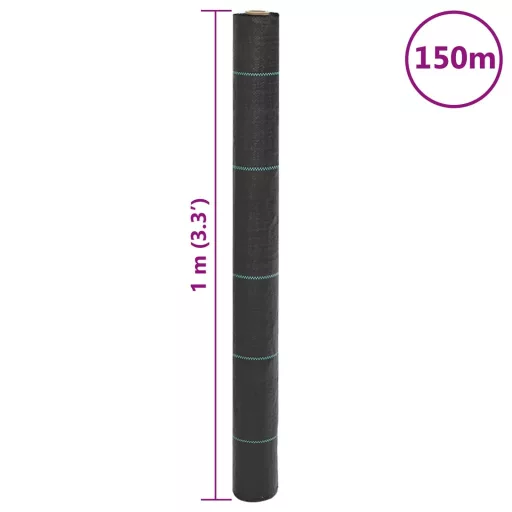 Fekete PP talajtakaró membrán 1x150 m