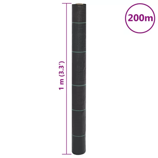 Fekete PP talajtakaró membrán 1x200 m