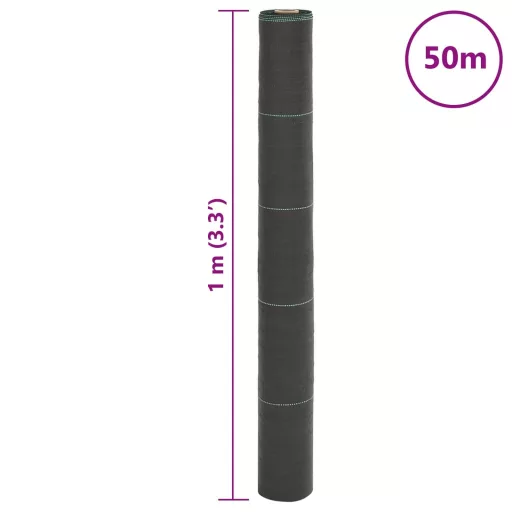 Fekete PP talajtakaró membrán 1x50 m